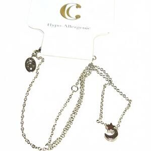 Charming Charlie Crescent Moon Star Silver Tone Delicate Dainty Necklace NWT